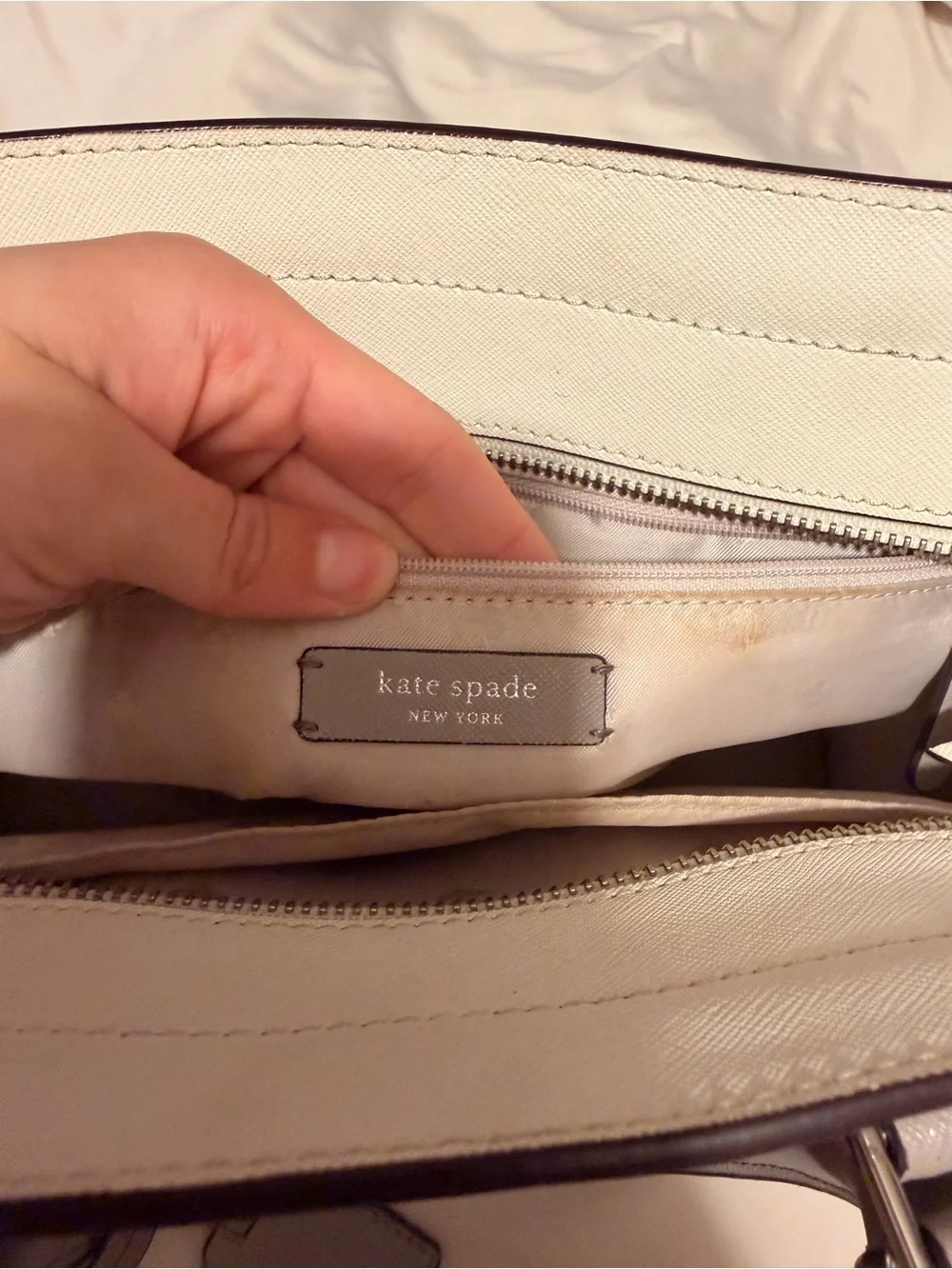 Authentic Kate Spade New York Satchel - Grey & White Colorblock